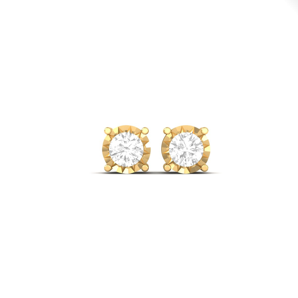 Earrings Diamond - Miracle Plate Diamond Stud Earrings