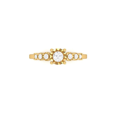 0.40Cy Moissanite Diamond Dainty Miracle Plate Ring For Her