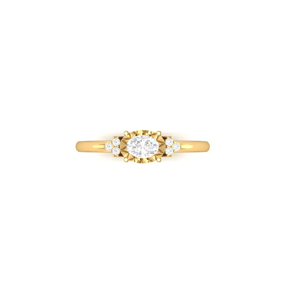 1.0Ct Moissanite Illusion Anniversary Ring In 18kt Gold Over Sterling Silver