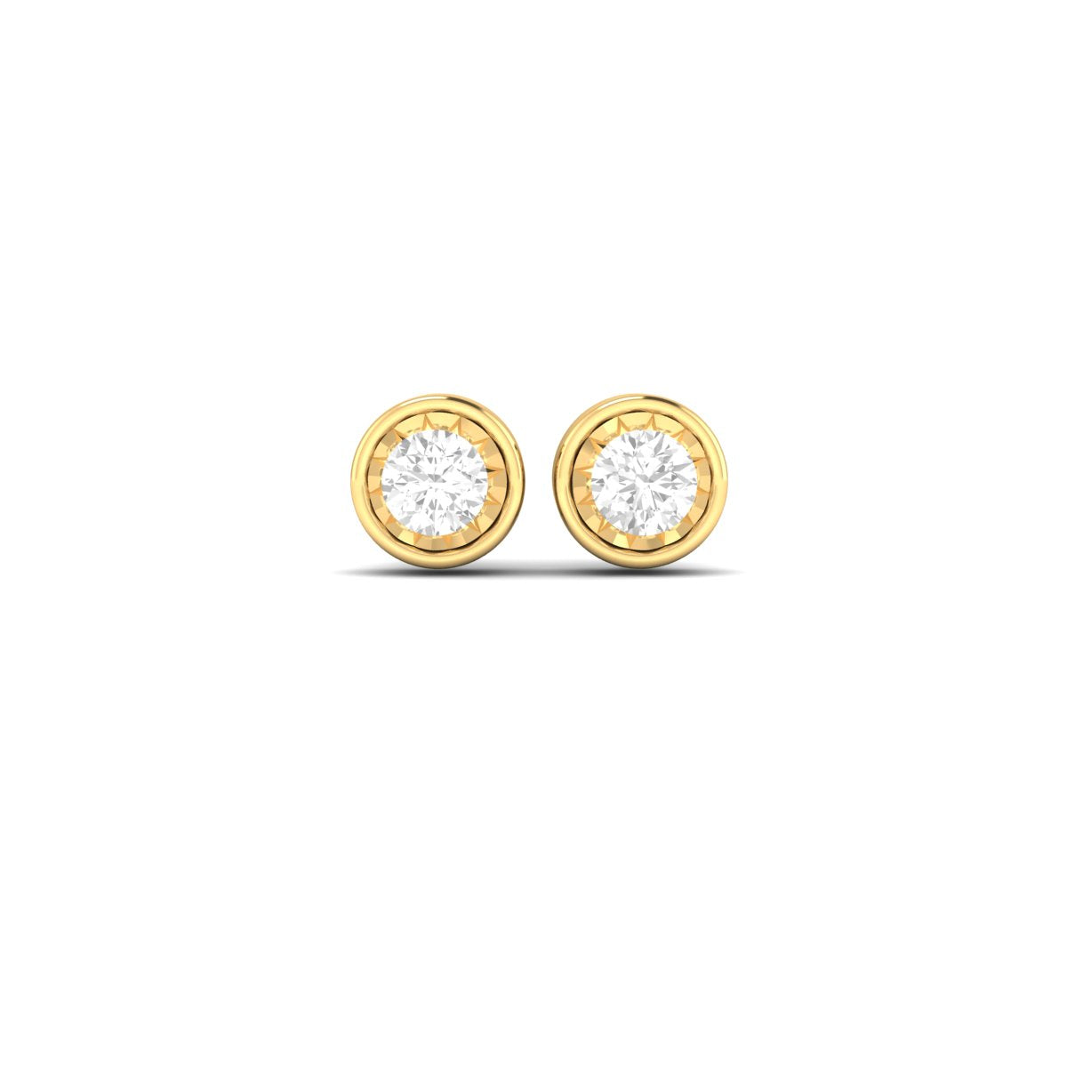 0.26 cttw Round Cut White Natural Diamond Miracle Setting Stud Earrings