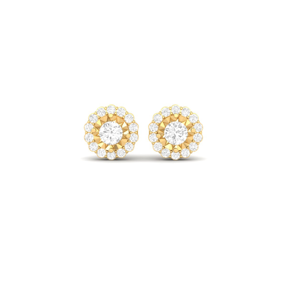 1.56CT Moissanite Diamond Miracle Plate Cluster Stud Earrings In 18kt Gold Over Sterling Silver