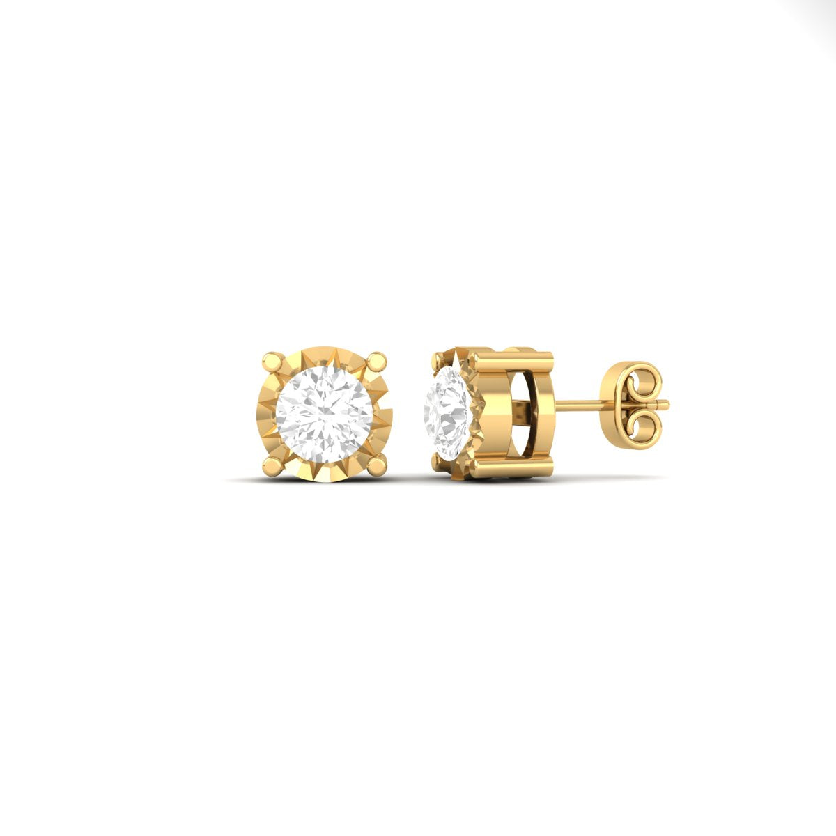 Earrings Diamond - Miracle Plate Diamond Stud Earrings