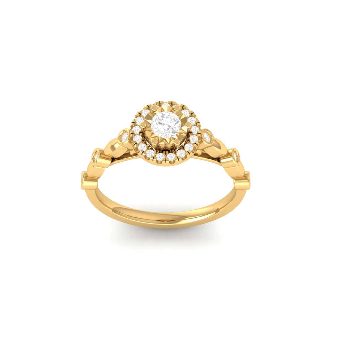 1.0CT Moissanite Diamond Engagement Miracle Plate Ring 18kt Yellow Gold Over Sterling Silver