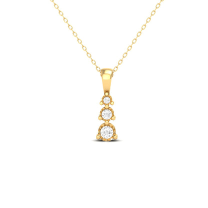 Illusion Set Round-cut Diamond Miracle Plated Three Stone Pendant Necklace