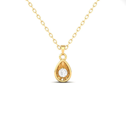 Solitaire Diamond with Miracle plate Pendant Necklace Love Gift for Women