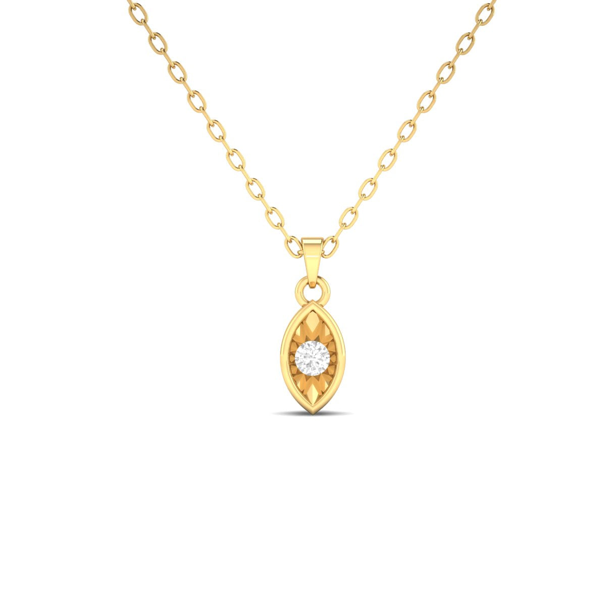 0.25CT Moissanite Diamond Miracle Plate Dainty Pendant In 18kt Yellow Gold Over Sterling Silver