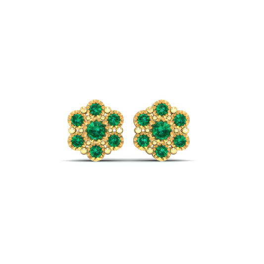 1.0CT Green Emerald Cluster Miracle Pates Dainty Stud Earrings