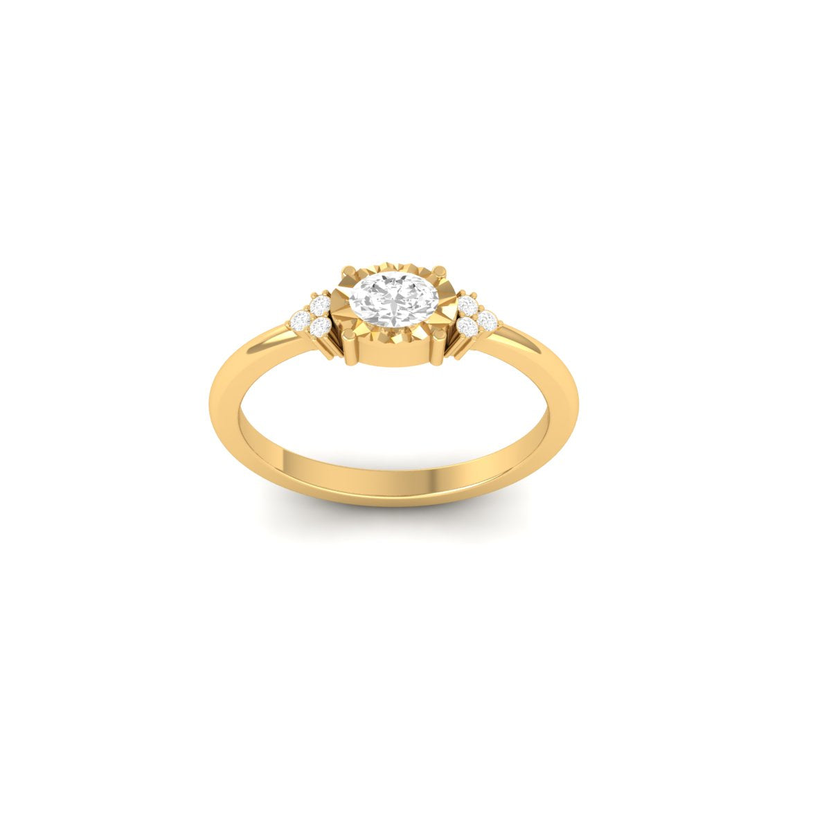 1.0Ct Moissanite Illusion Anniversary Ring In 18kt Gold Over Sterling Silver