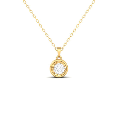 Moissanite Diamond Miracle Plated Round Pendant Necklace for Women Jewelry