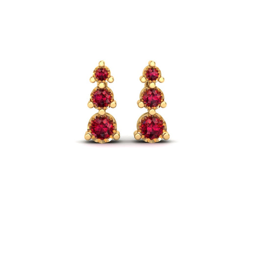 1.0Ct Red Garnet Dainty Miracle Plate Earrings 18kt Gold Over Sterling Silver