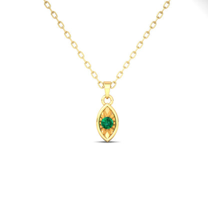 Emerald Illustion Dainty Delicate Pendant Necklace For Her