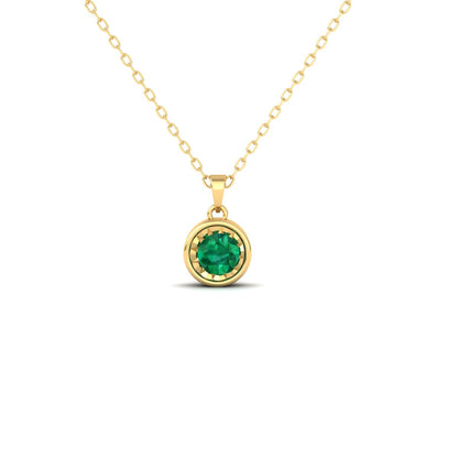 Miracle-Plated Round-cut Emerald Pendant Necklace Jewelry for Women Girls