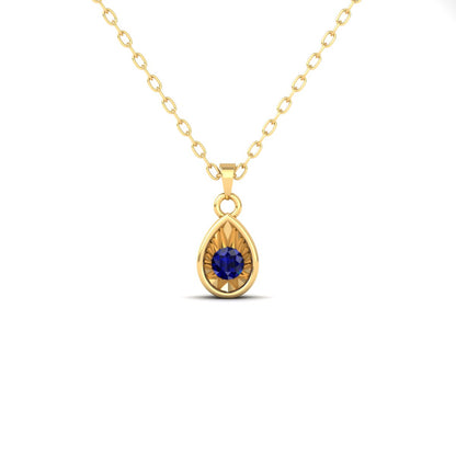 1.0CT Sapphire Gemstone Miracle-Plated Pendant Necklace 18kt Gold Over Sterling Silver