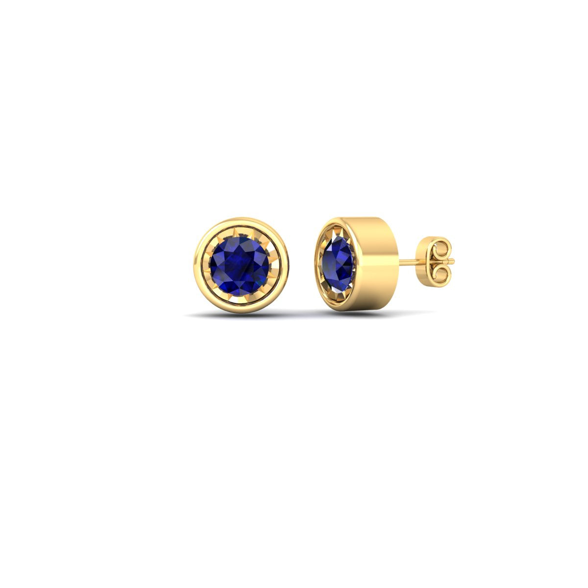 1.0CT Blue Sapphire Miracle Plate Stud Earring for Women